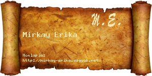 Mirkay Erika névjegykártya